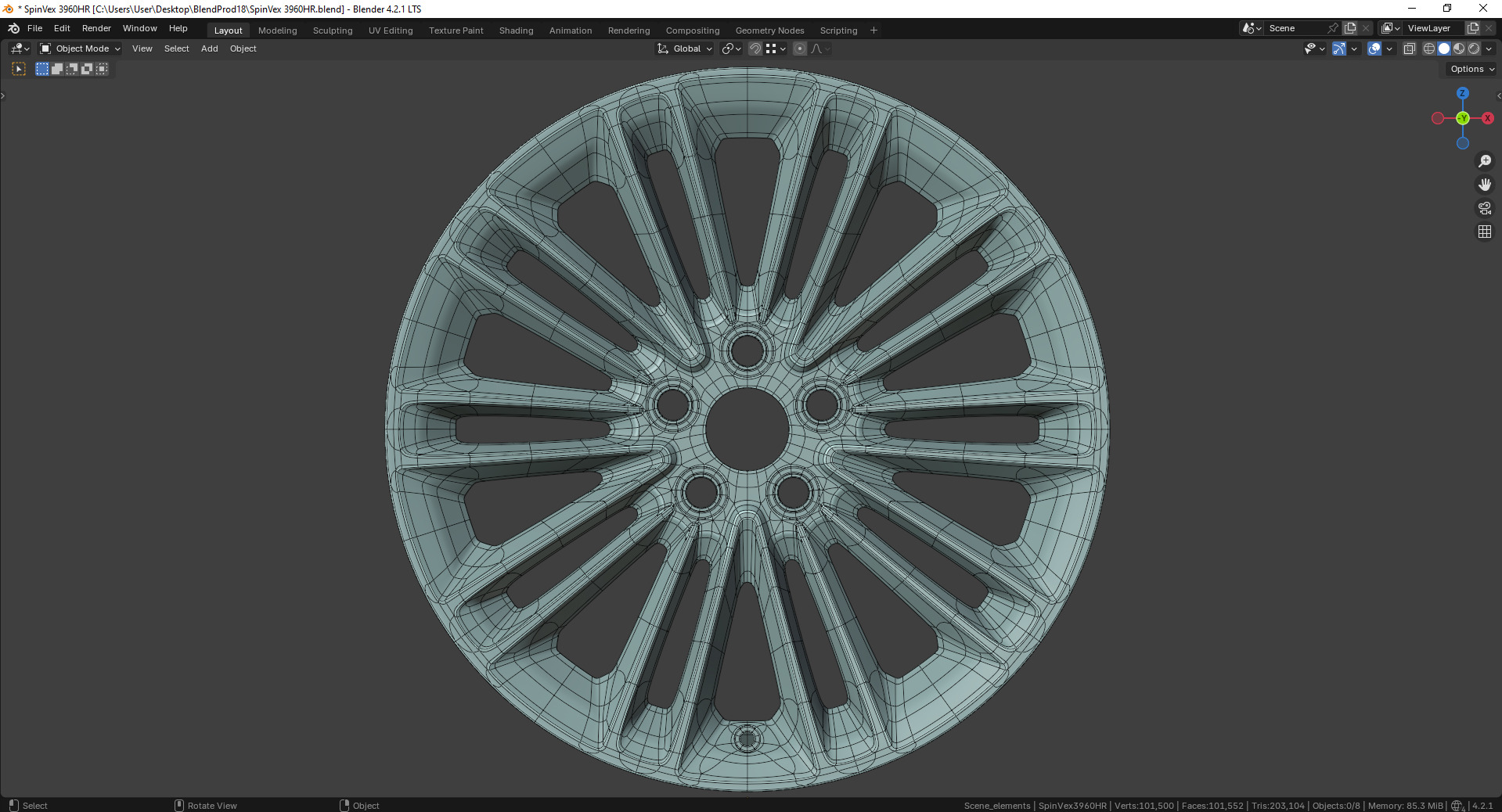 SpinVex 3960HR Rim 3D model_15