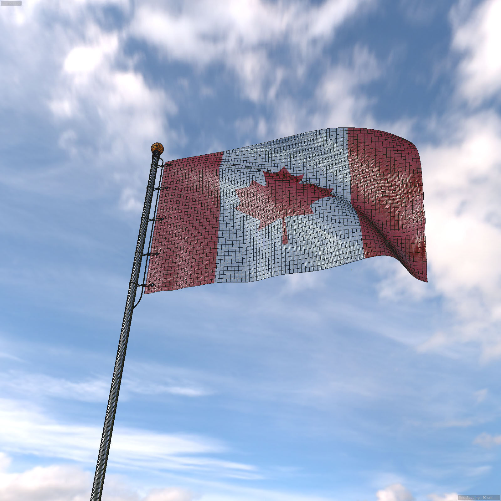 Flag Canada animated loop 3D model_6