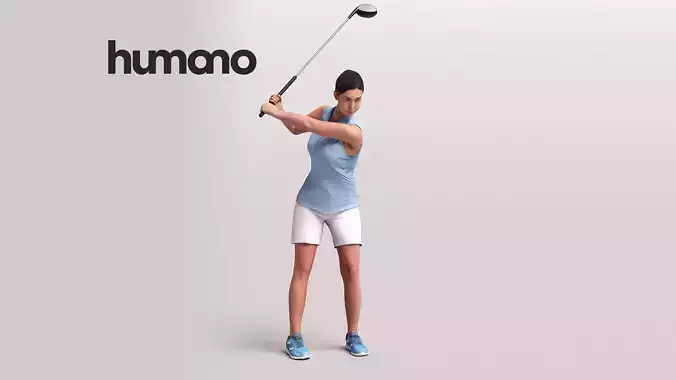Humano Woman playing golf - golf swing -2601-032-7655