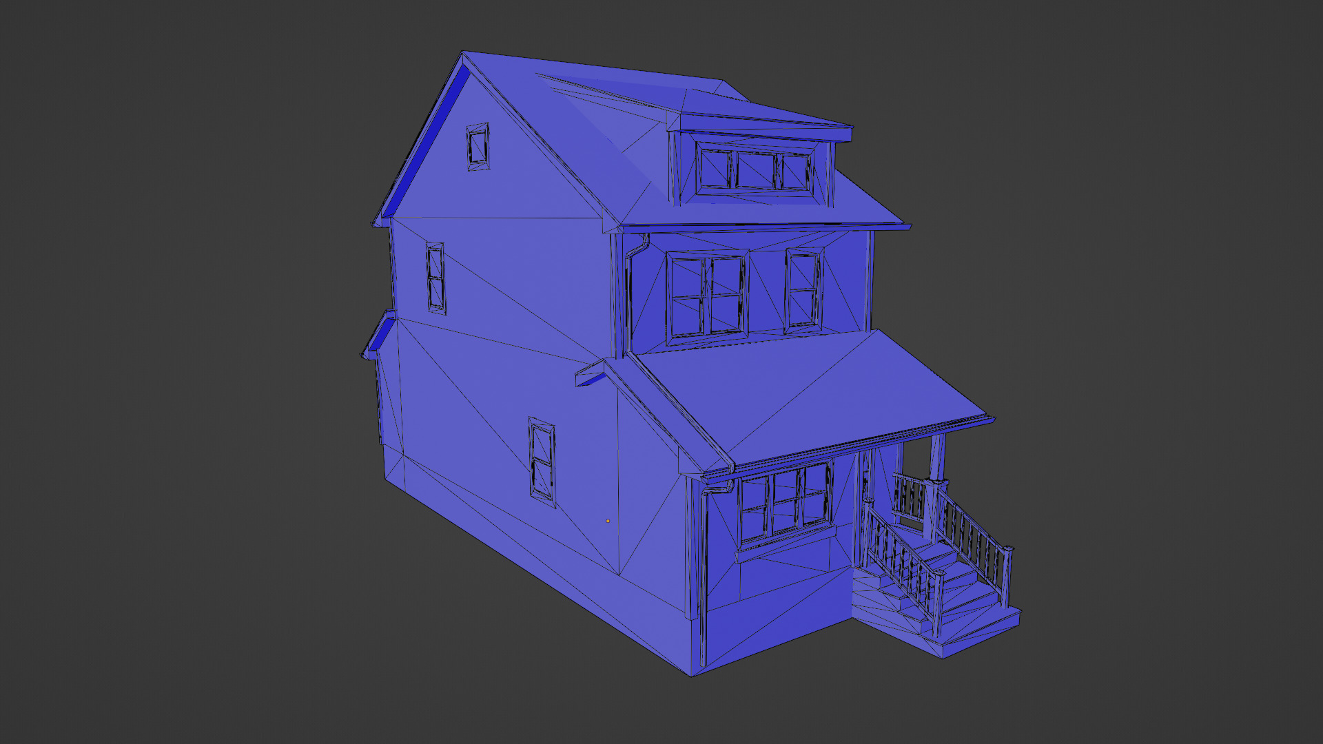 Low Poly House 25 Low-poly 3D model_8