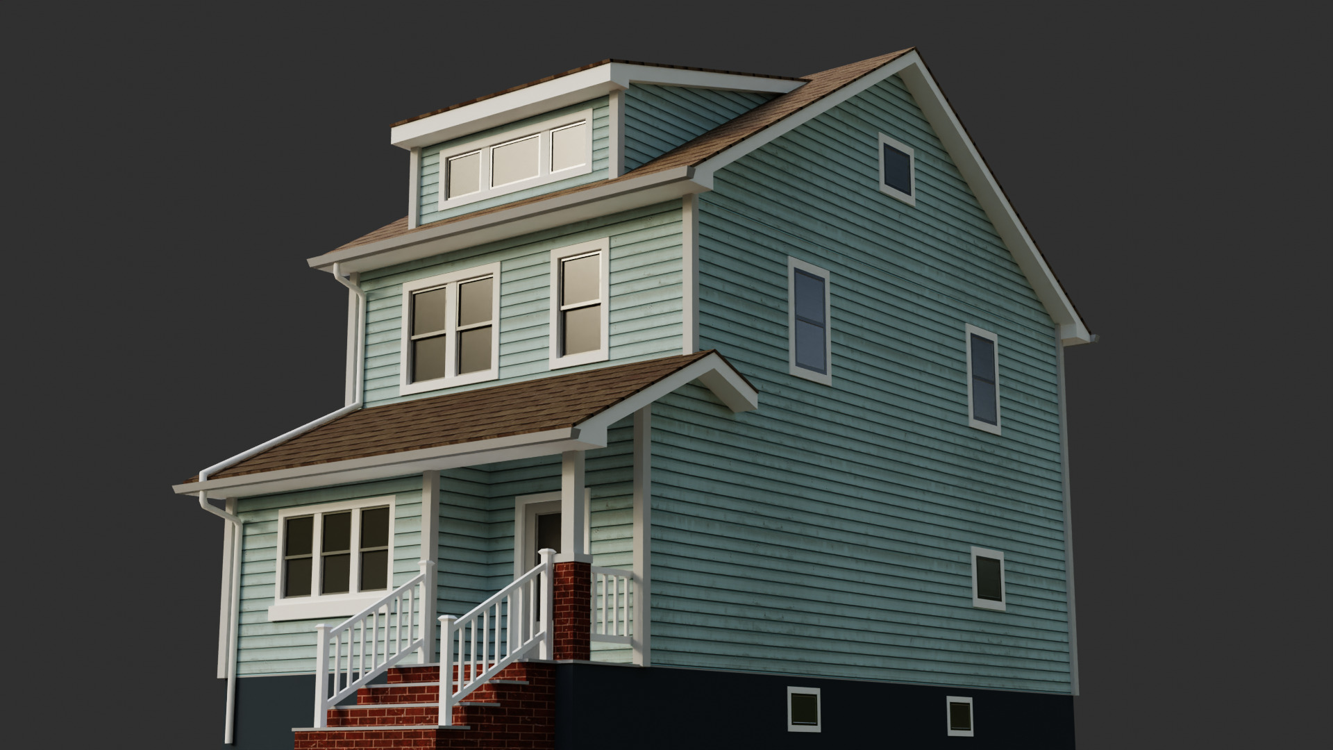 Low Poly House 25 Low-poly 3D model_5