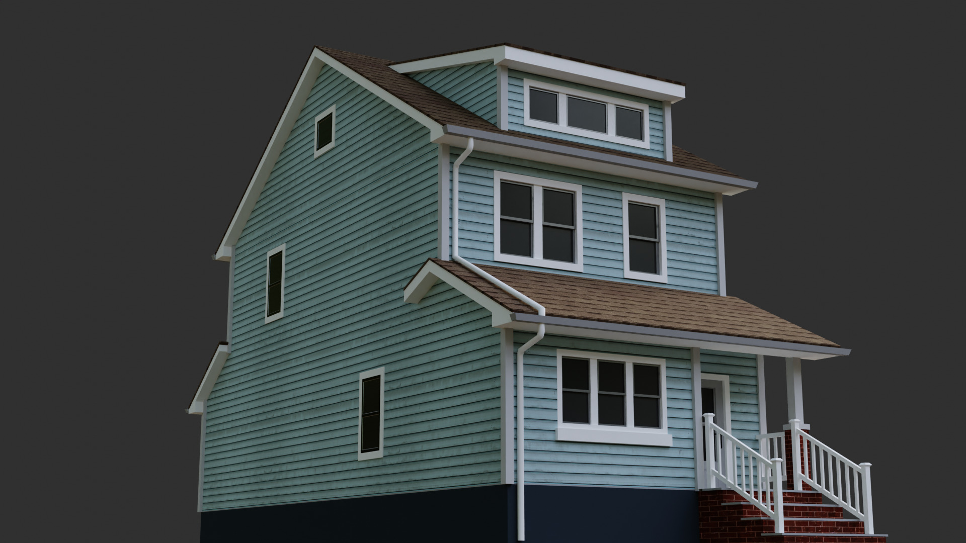 Low Poly House 25 Low-poly 3D model_6