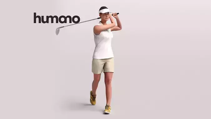 Humano Woman playing golf - golf swing -2601-032-7652