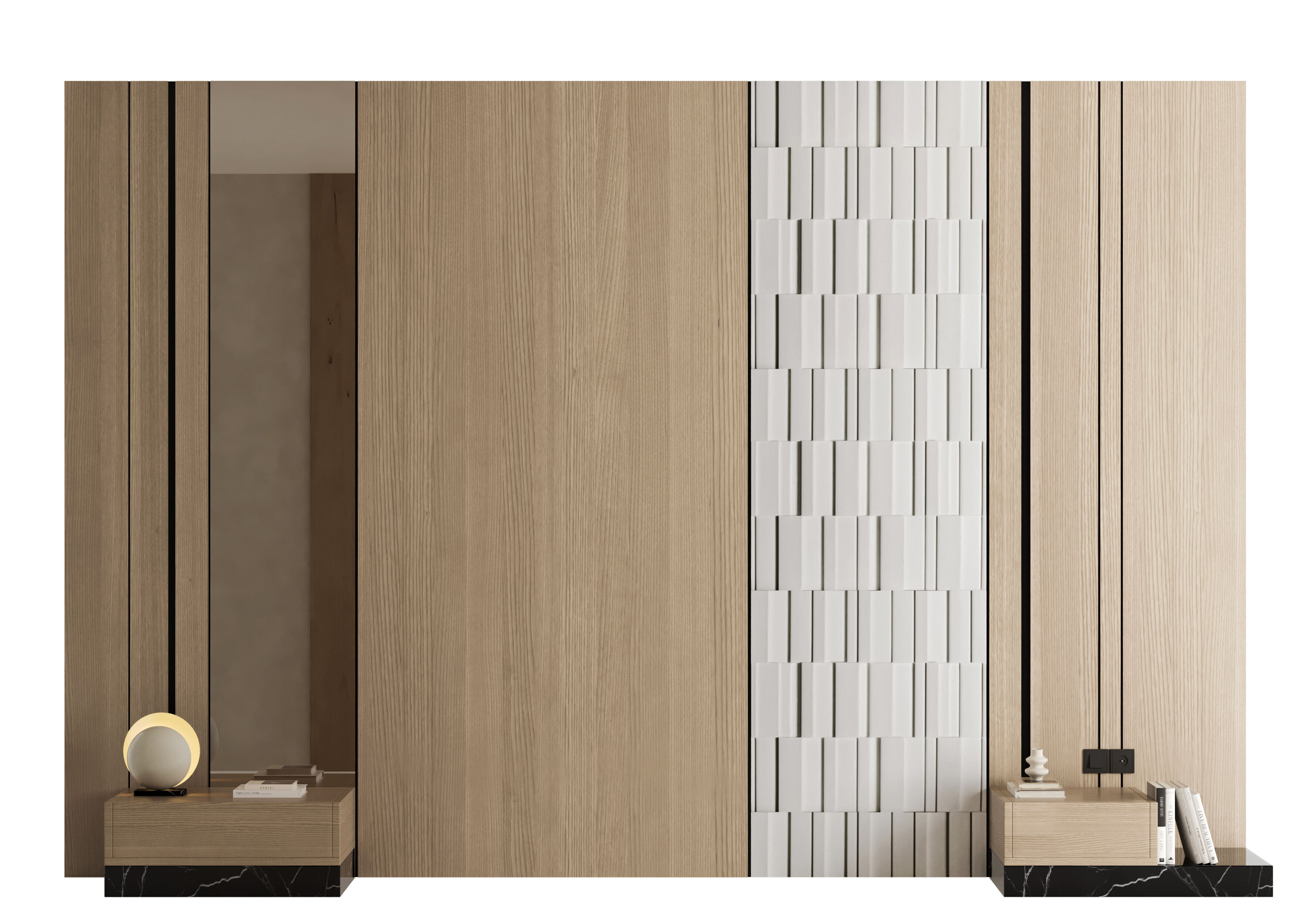 Headboard Wall Panel Composition 12 3D model_7