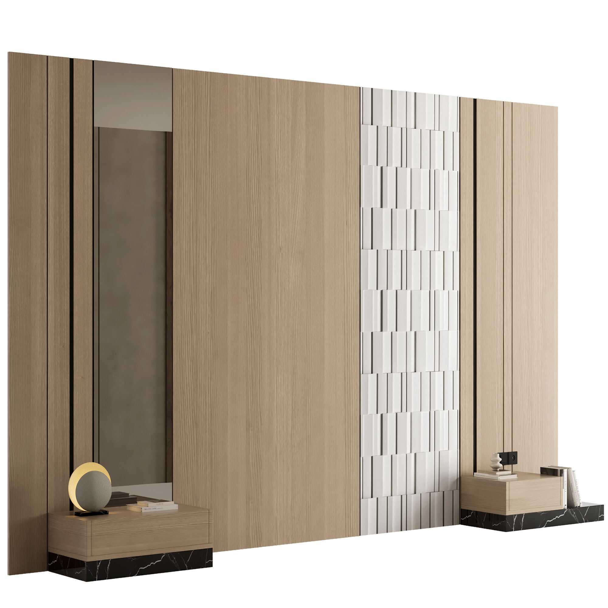 Headboard Wall Panel Composition 12 3D model_1