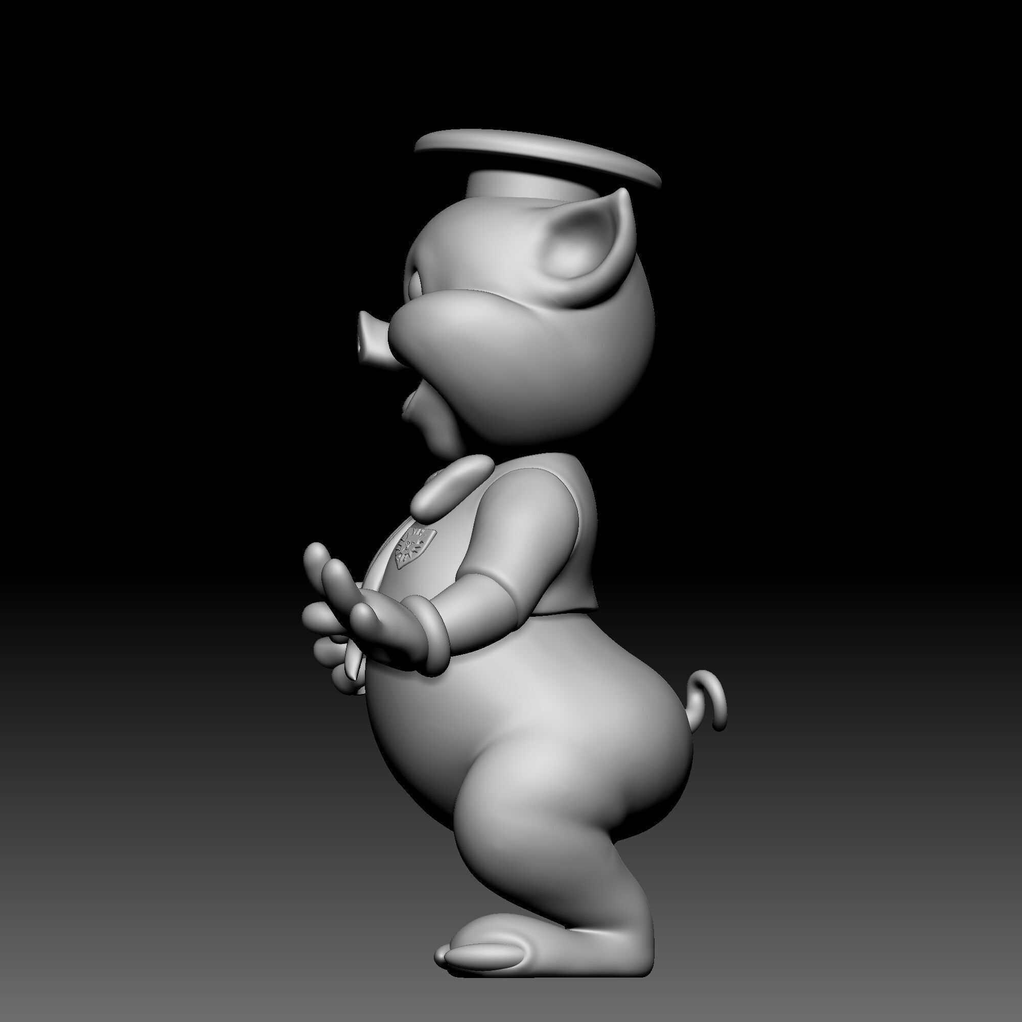 Fiddler Pig - Three Little Pigs - 010 3D print model_3