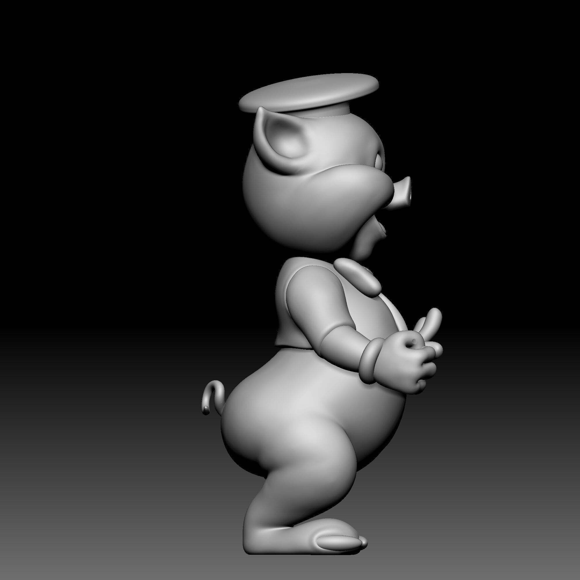 Fiddler Pig - Three Little Pigs - 010 3D print model_7