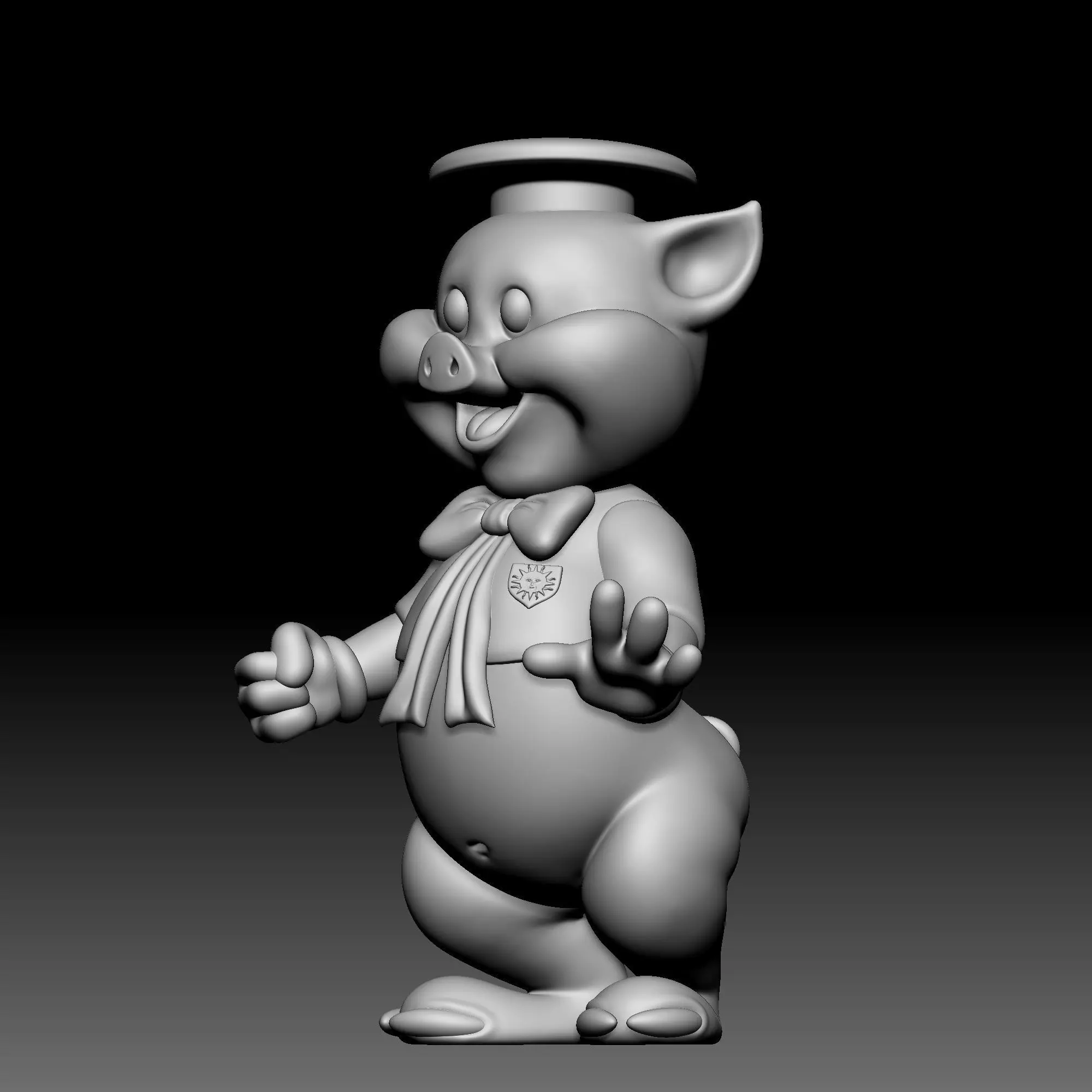 Fiddler Pig - Three Little Pigs - 010 3D print model_0