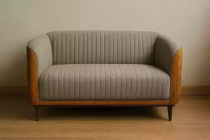 Modern 2-Seater Sofa with Wooden Frame
