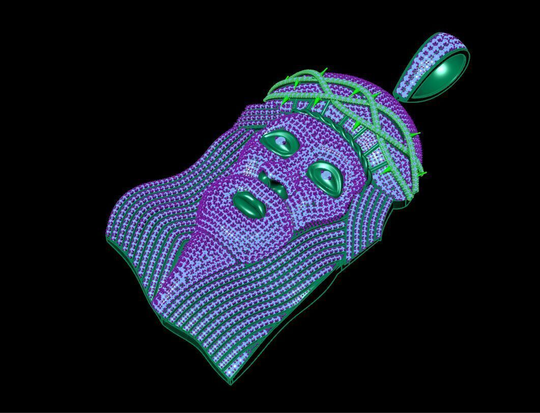 Jesus pendant  80 mm 3D print model 3D print model 3D print model_4