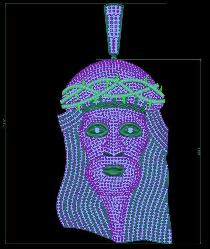 Jesus pendant  80 mm 3D print model 3D print model 3D print model_1