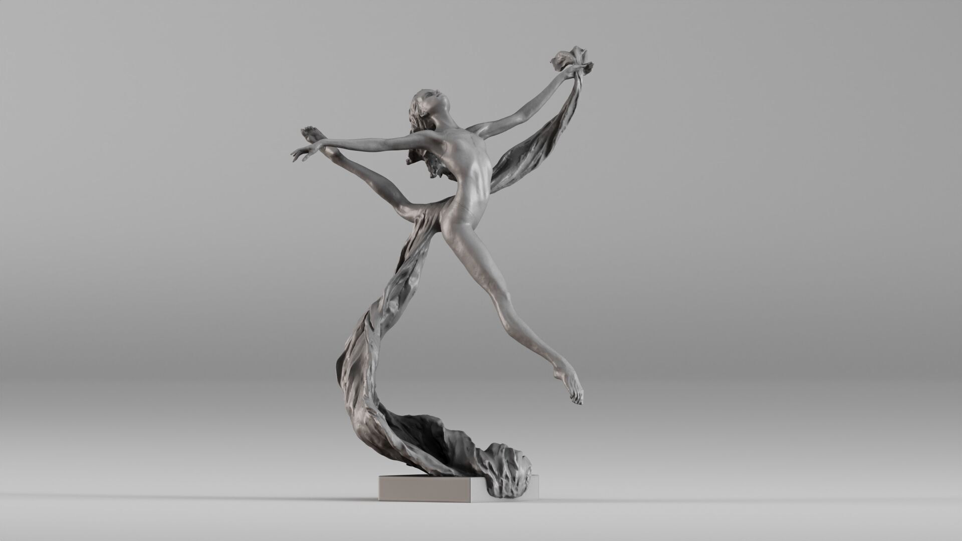 001607 Dancing Woman Sculpture 3D print model_2