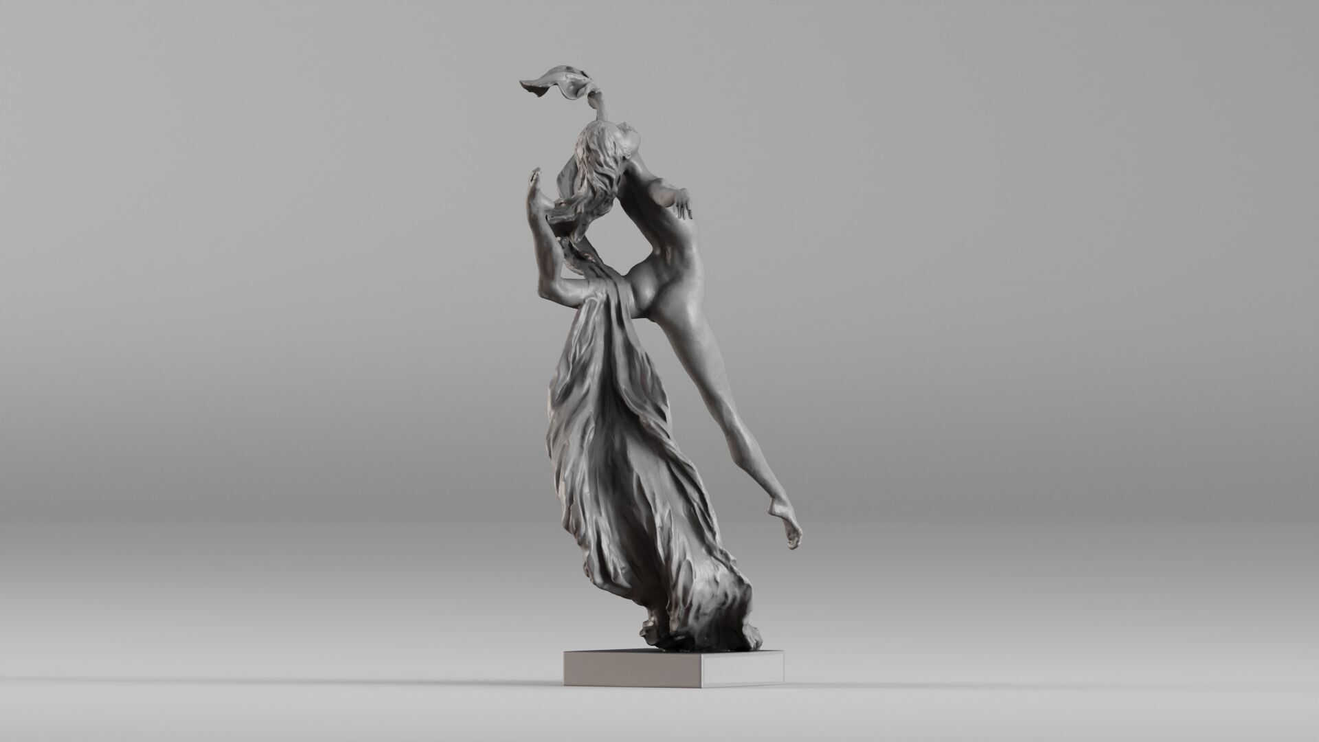 001607 Dancing Woman Sculpture 3D print model_7