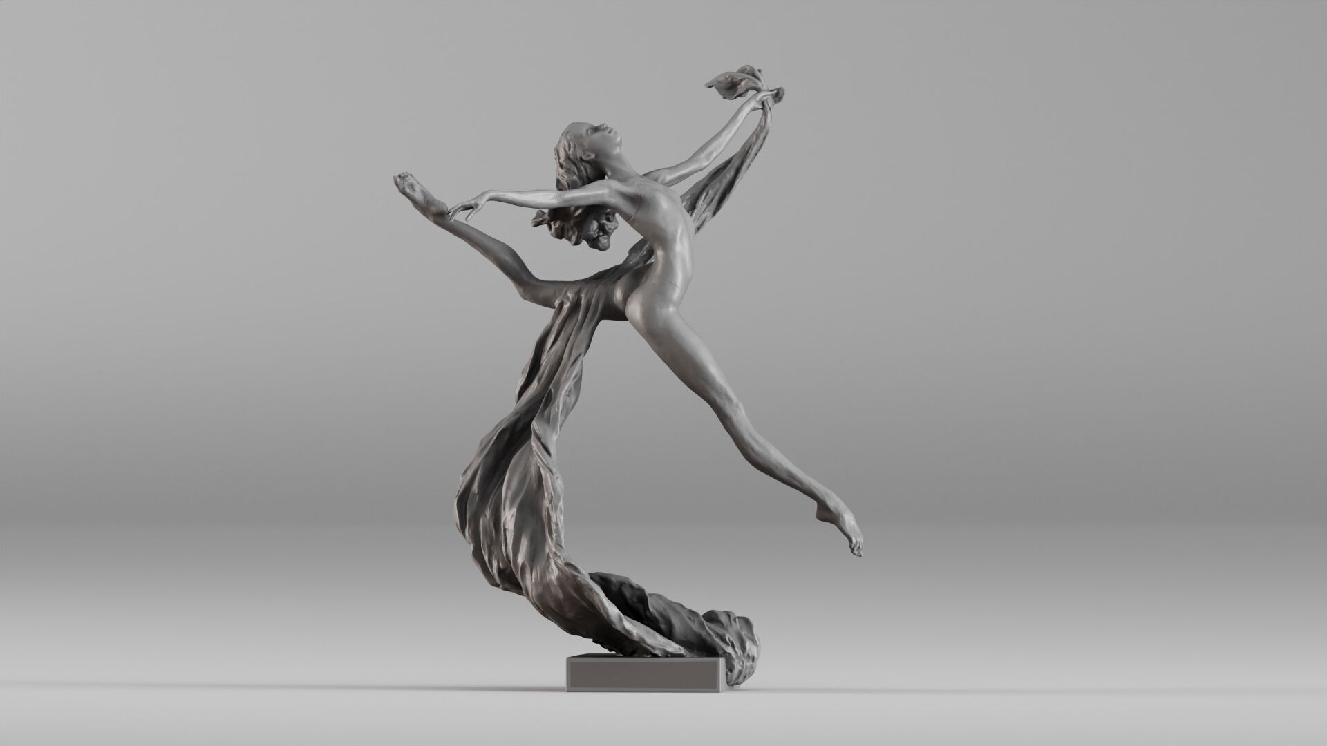 001607 Dancing Woman Sculpture 3D print model_4