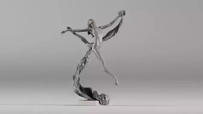 001607 Dancing Woman Sculpture 3D print model