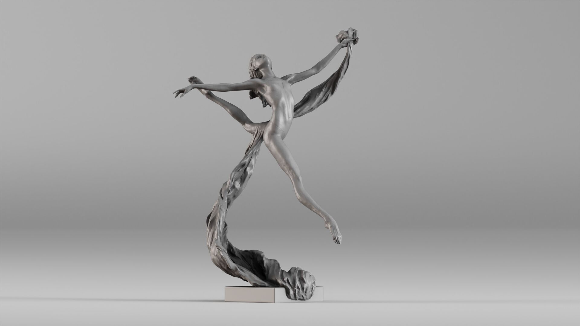 001607 Dancing Woman Sculpture 3D print model_1