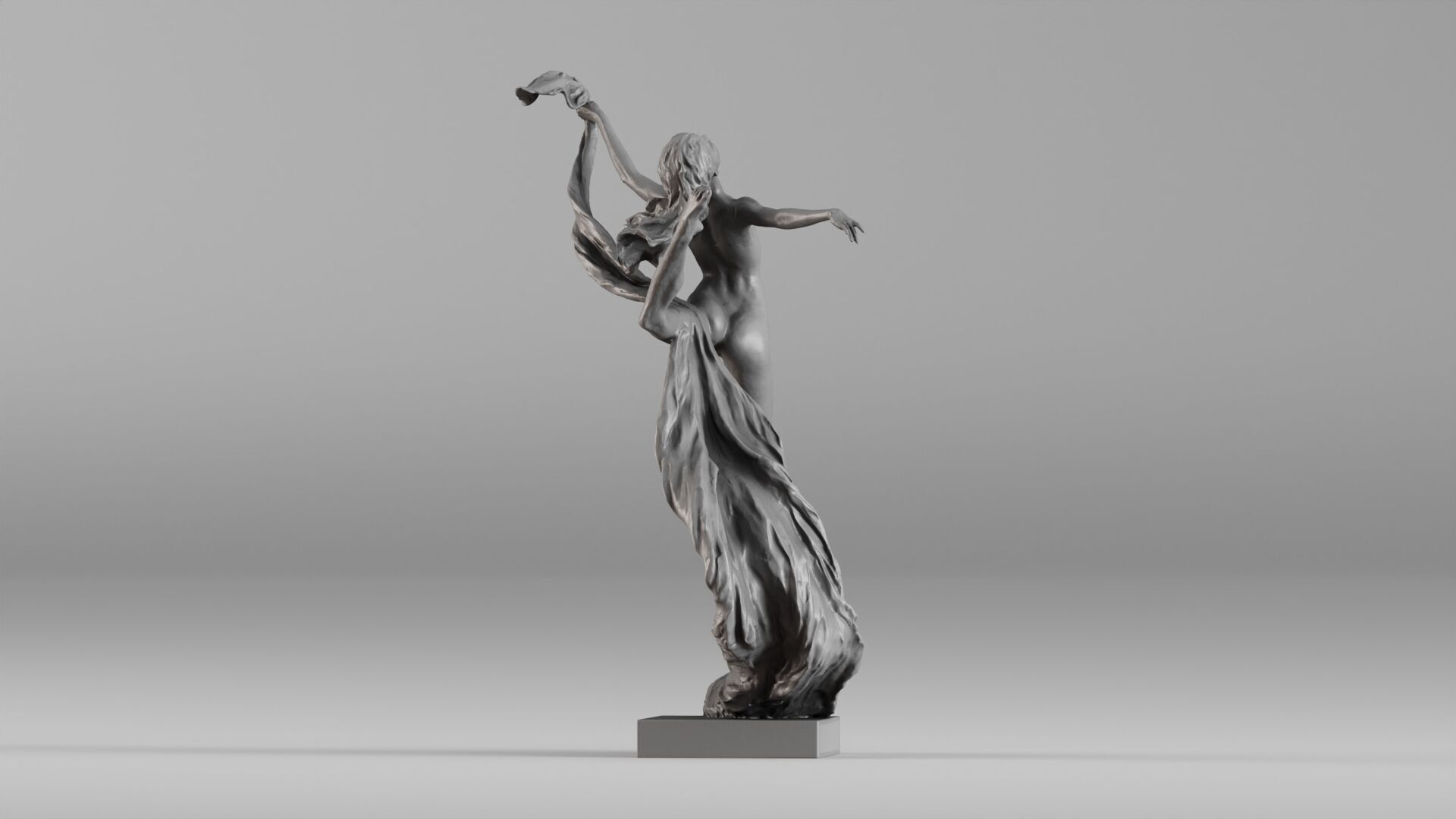 001607 Dancing Woman Sculpture 3D print model_8