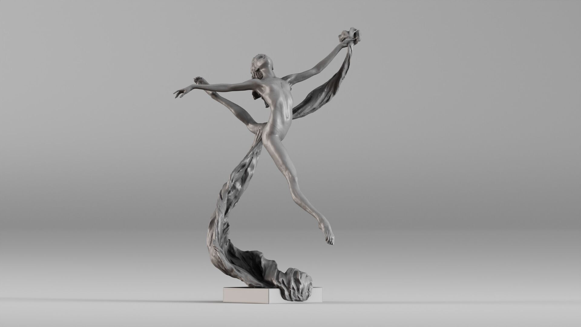 001607 Dancing Woman Sculpture 3D print model_19