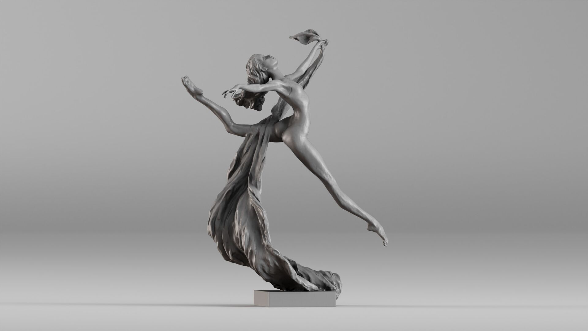 001607 Dancing Woman Sculpture 3D print model_5