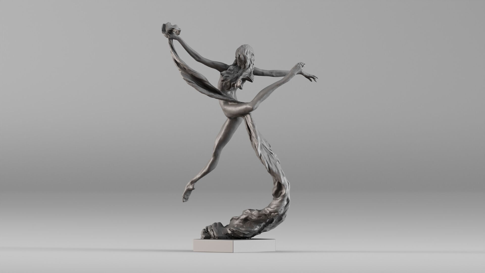 001607 Dancing Woman Sculpture 3D print model_10