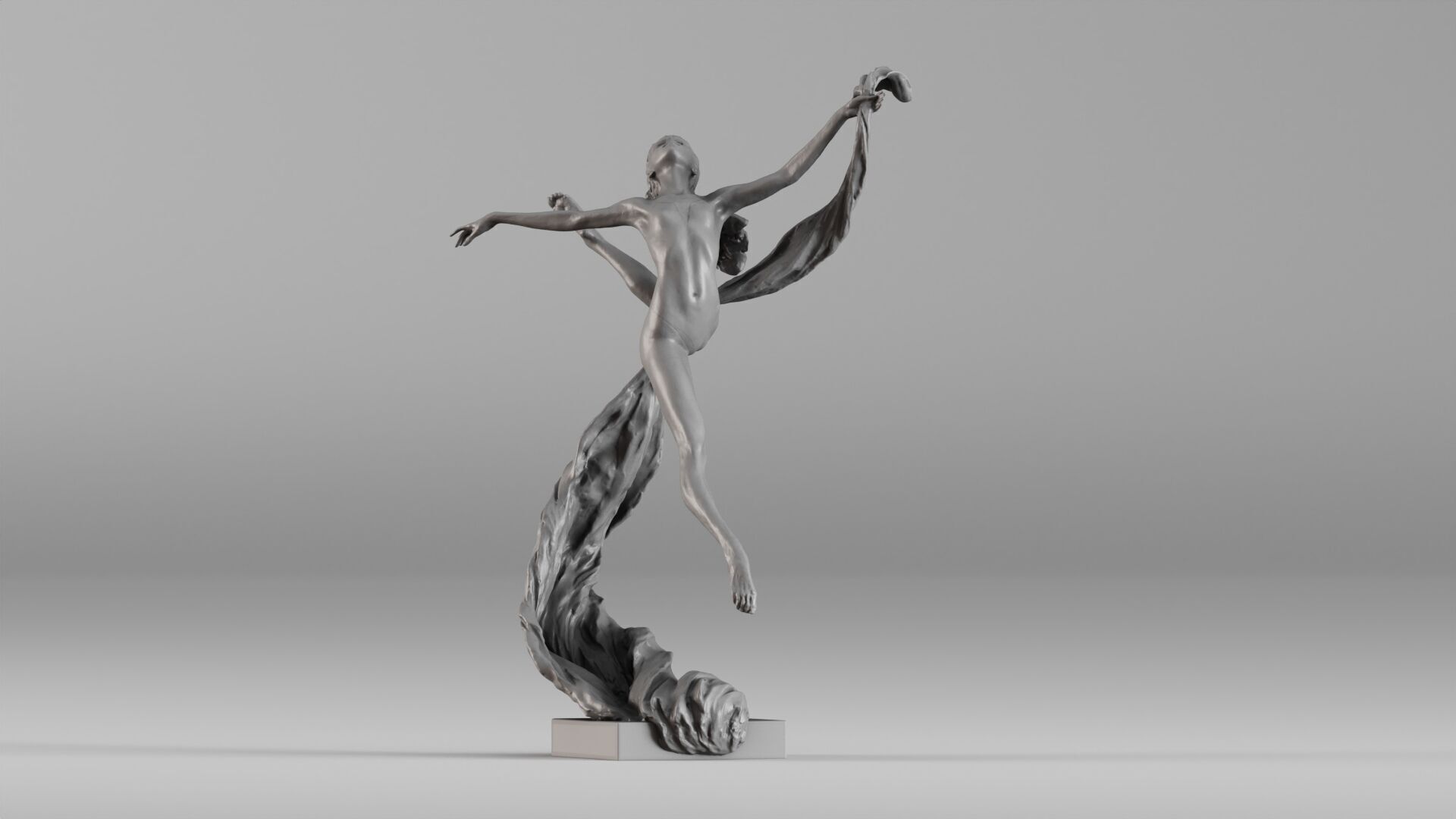 001607 Dancing Woman Sculpture 3D print model_17