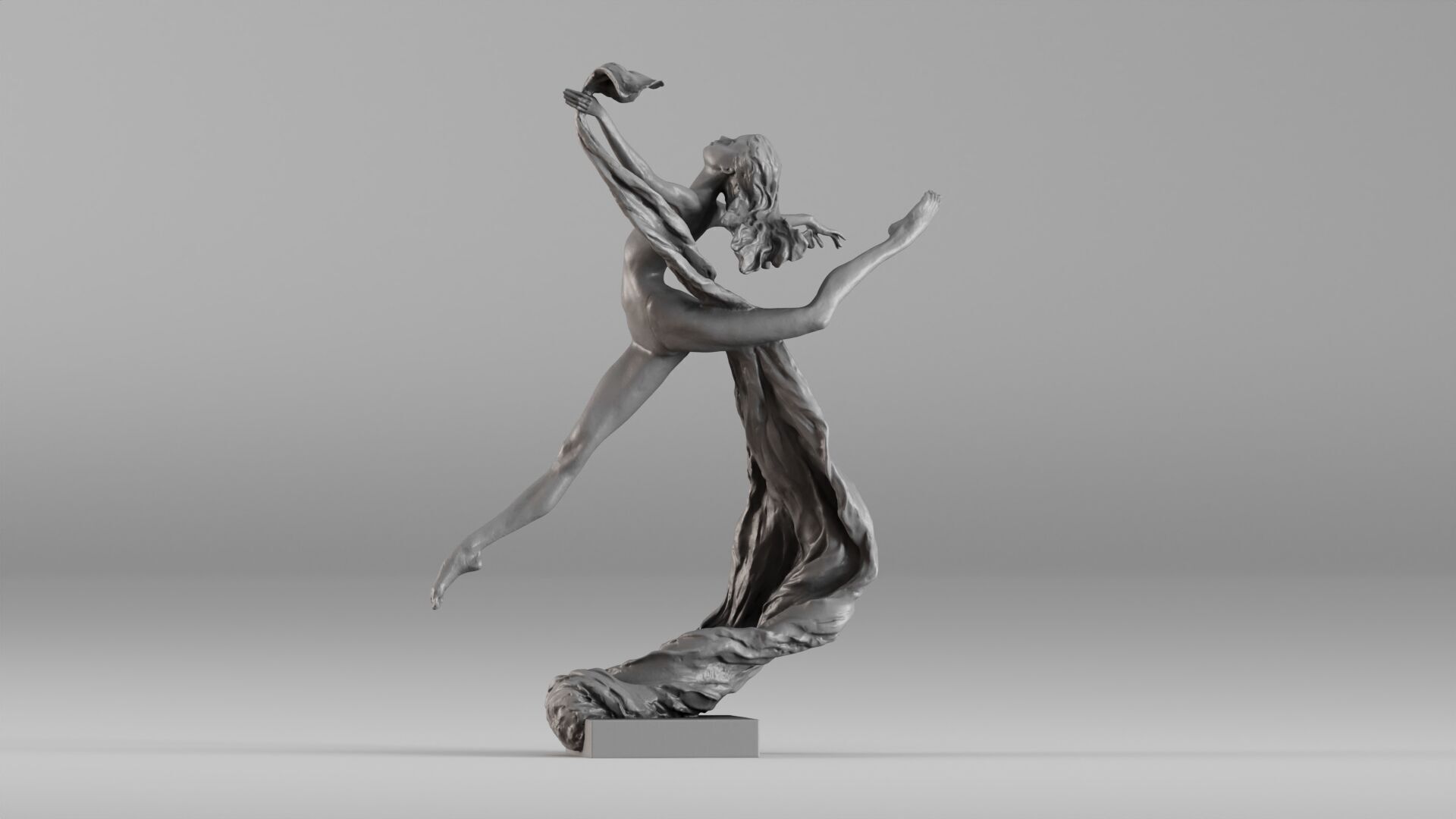 001607 Dancing Woman Sculpture 3D print model_12