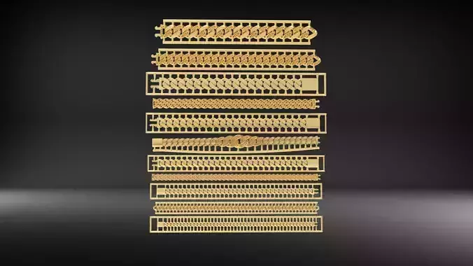 3D Printable Cuban Link Designs Stone and Plain