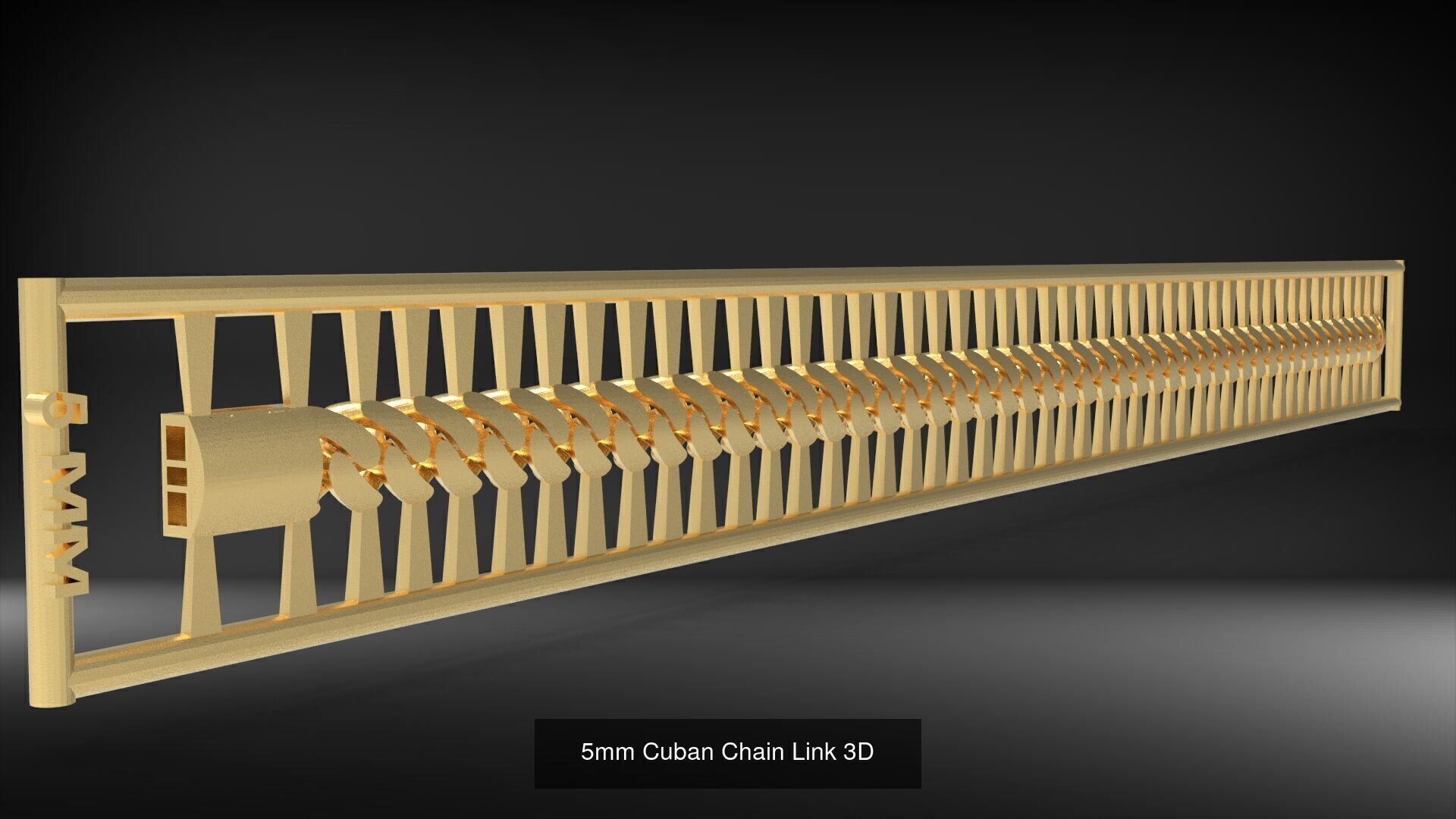 3D Printable Cuban Link Designs Stone and Plain 3D Model Collection_3