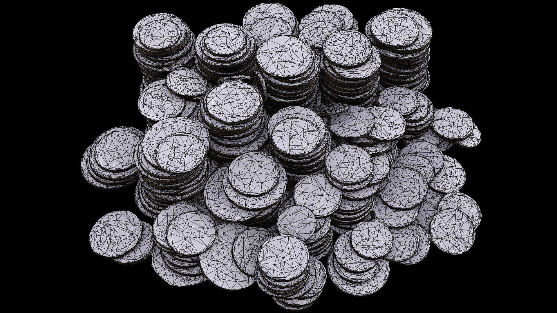 coins pile silver copper old types pt4 PBR photogrammetry Low-poly 3D model_7