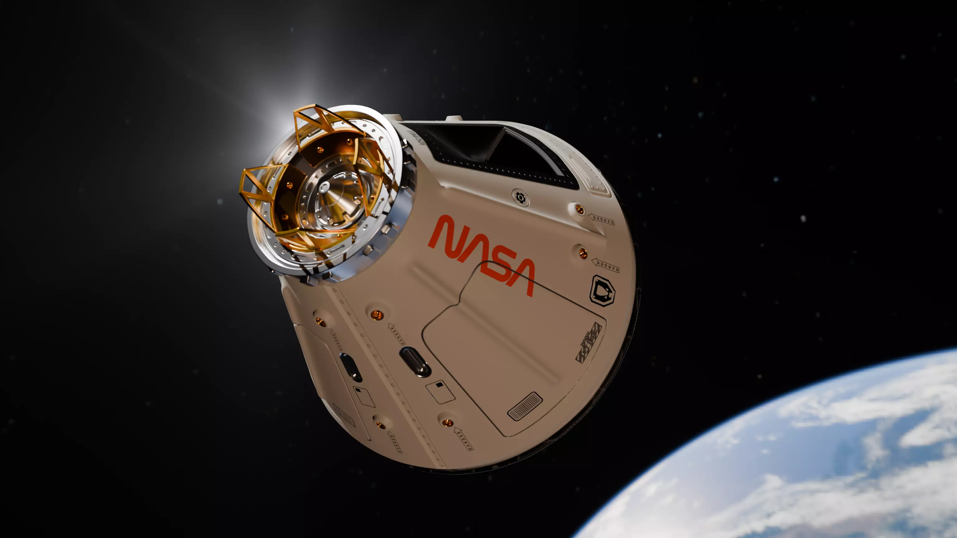 REALISTIC SPACE CARAFT CAPSULE 3D model_0