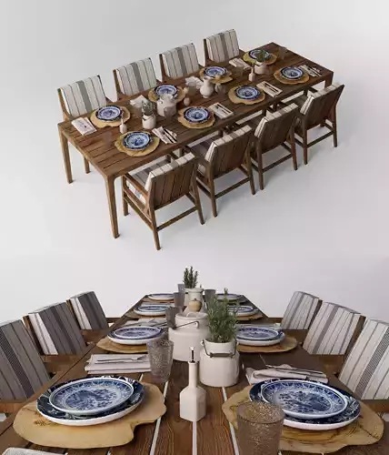 Rustic Modern Dining Set and Tableware