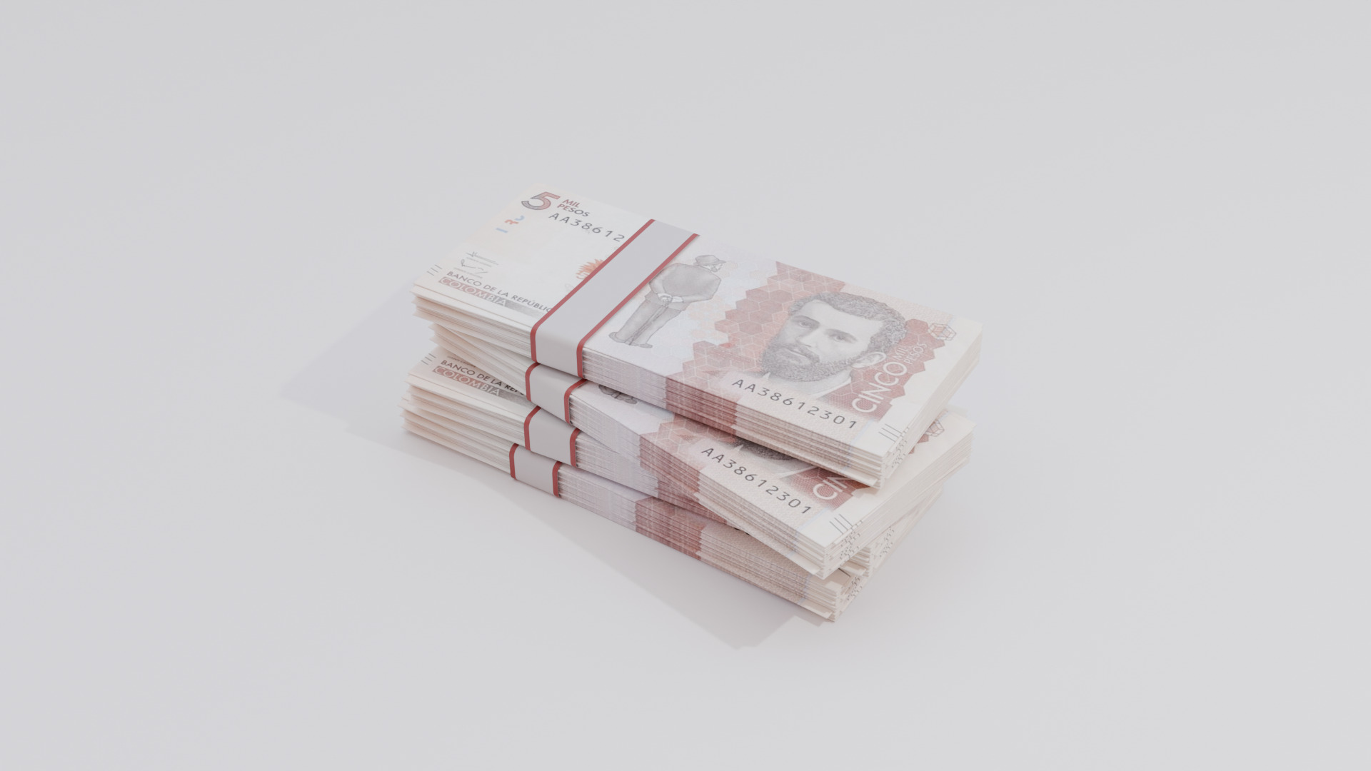 5 Mil Pesos Colombian Currency Low-poly 3D model_1