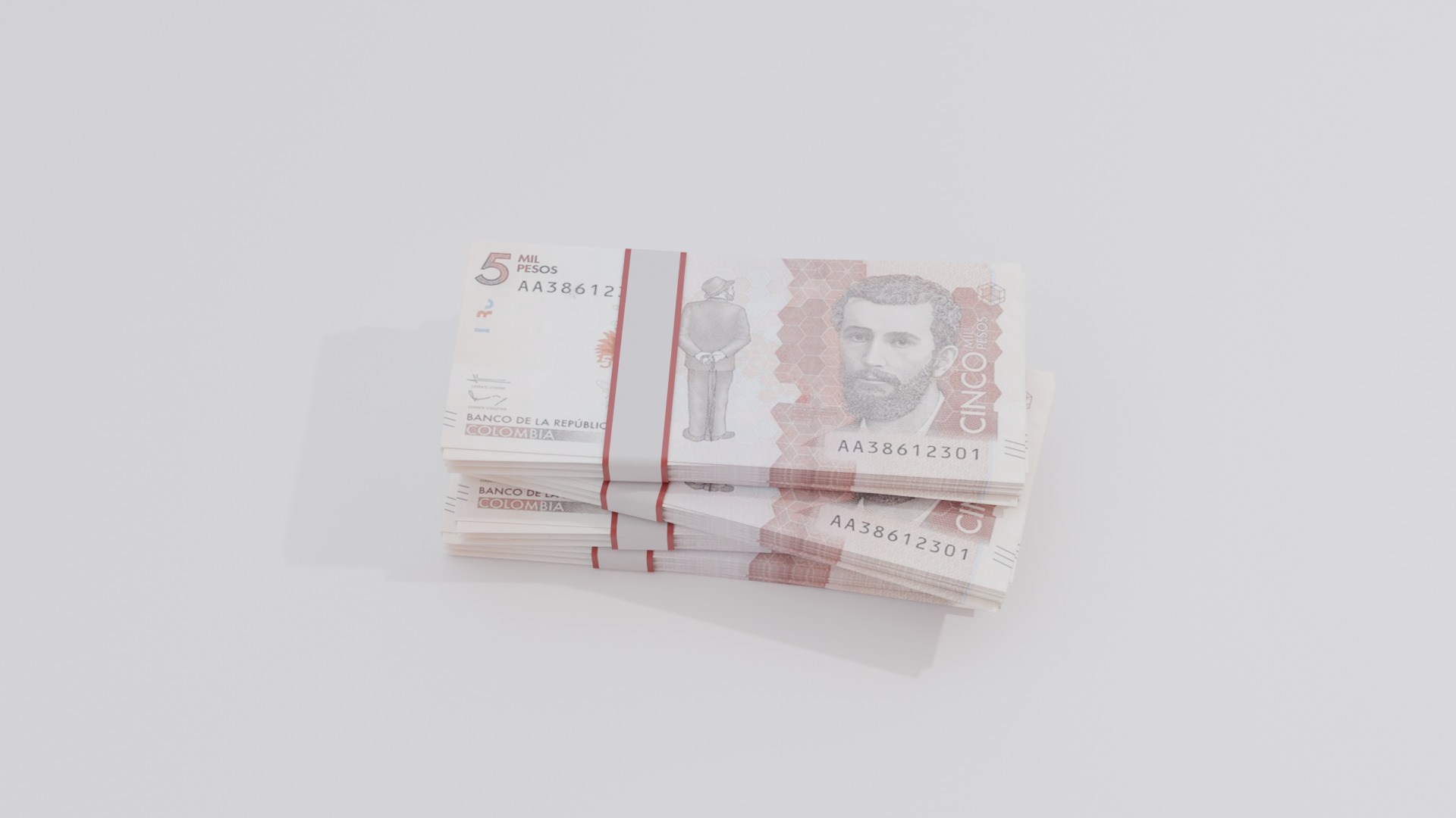 5 Mil Pesos Colombian Currency Low-poly 3D model_2