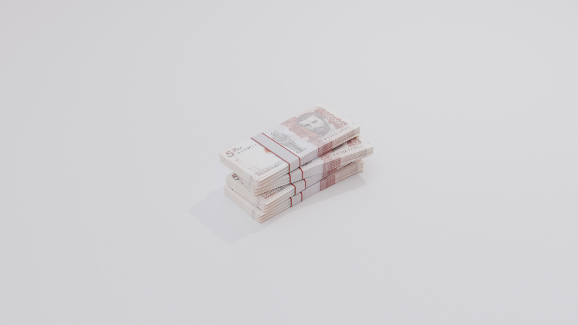 5 Mil Pesos Colombian Currency Low-poly 3D model_5