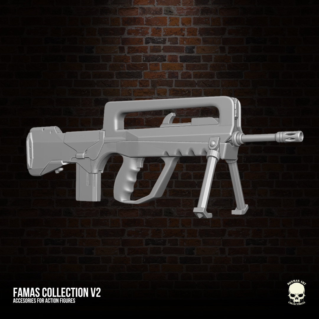 Famas Collection v2 3D printables for action figures 3D print model_20