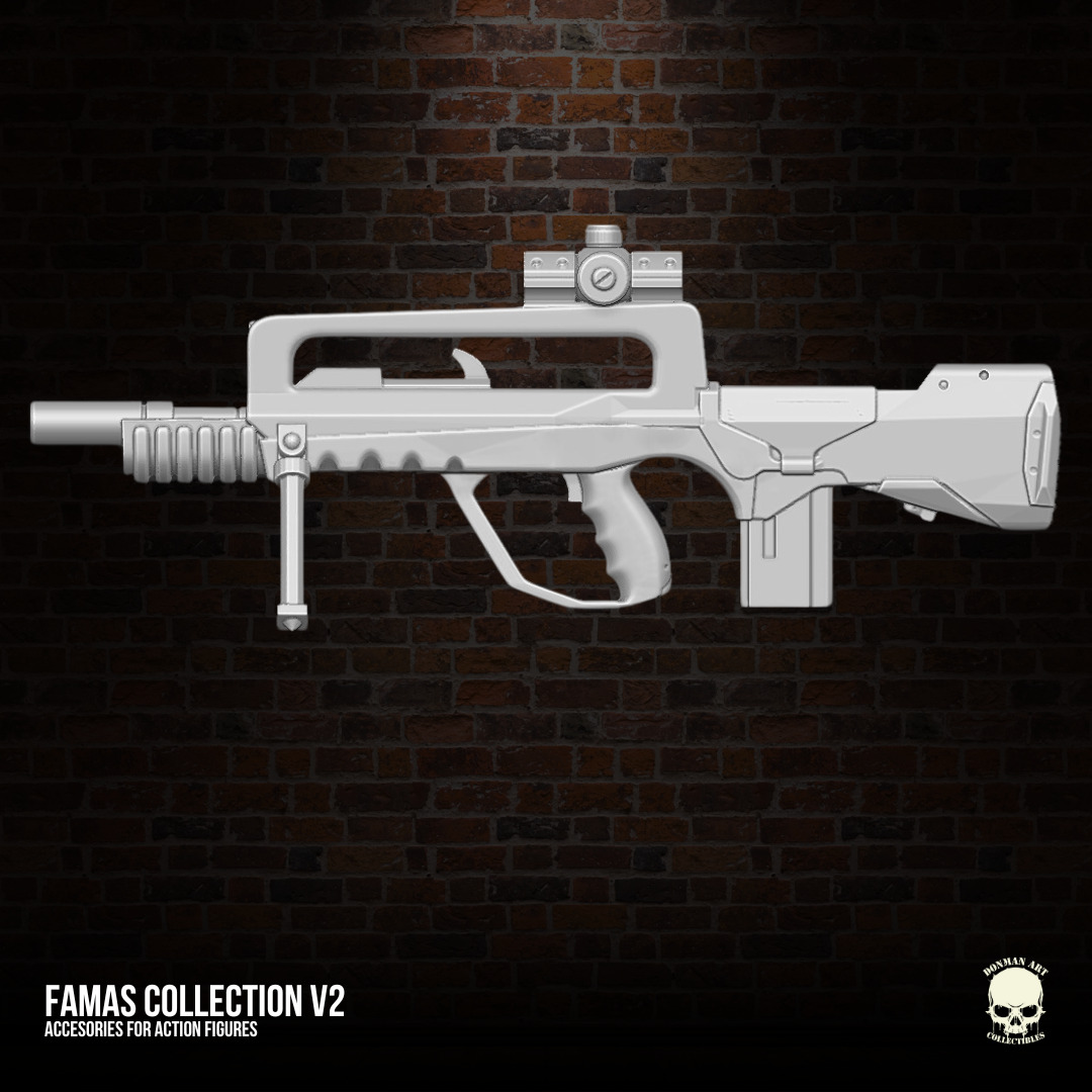 Famas Collection v2 3D printables for action figures 3D print model_4