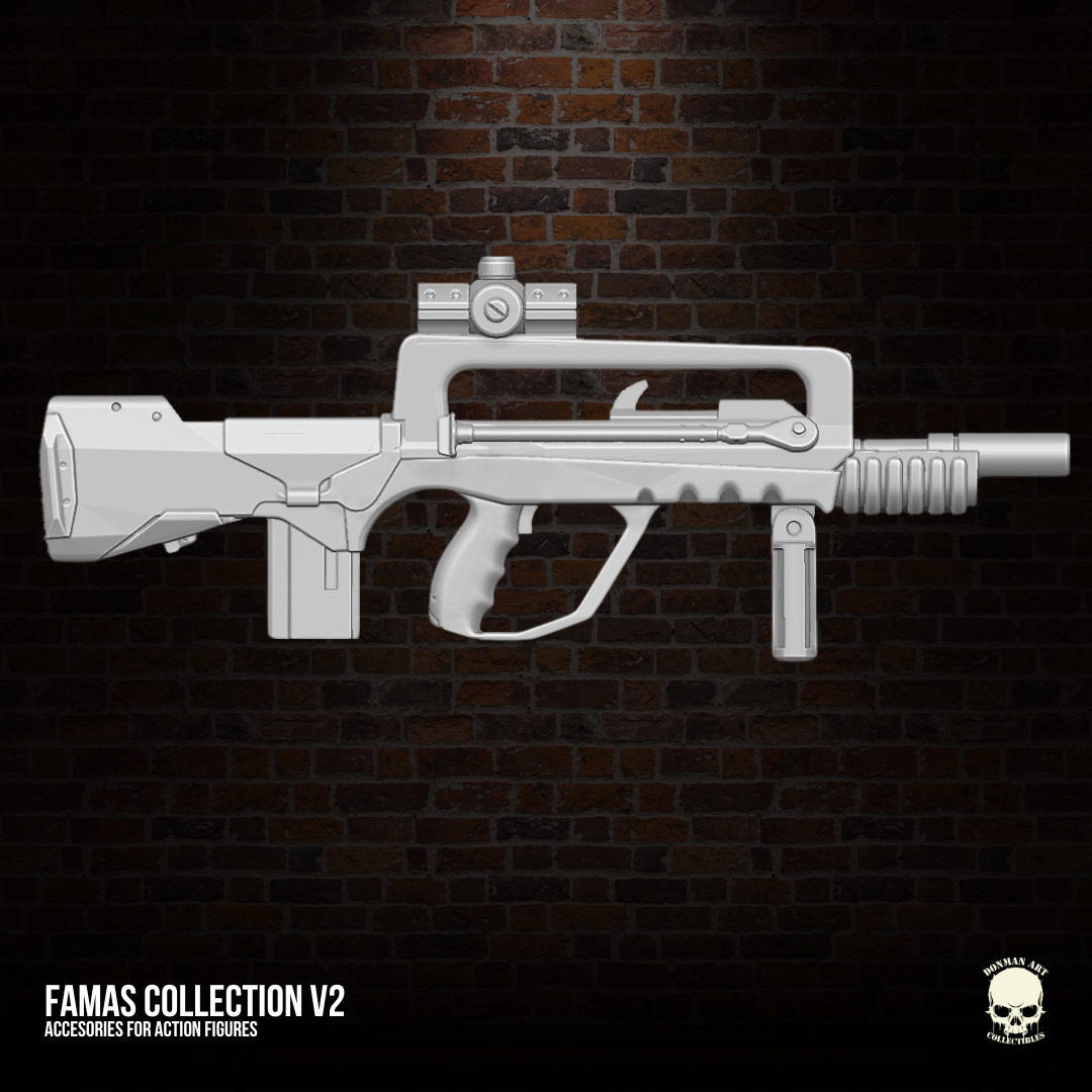 Famas Collection v2 3D printables for action figures 3D print model_24