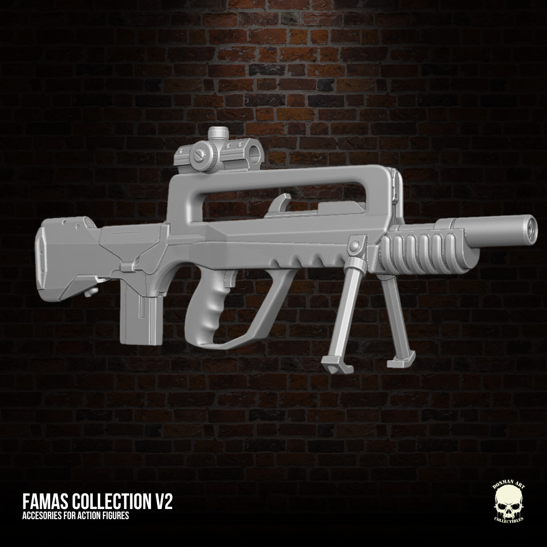 Famas Collection v2 3D printables for action figures 3D print model_23
