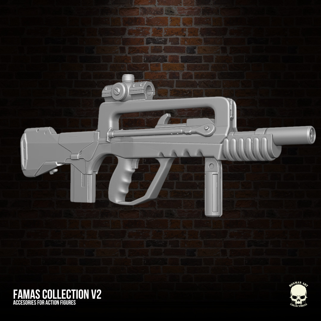 Famas Collection v2 3D printables for action figures 3D print model_11