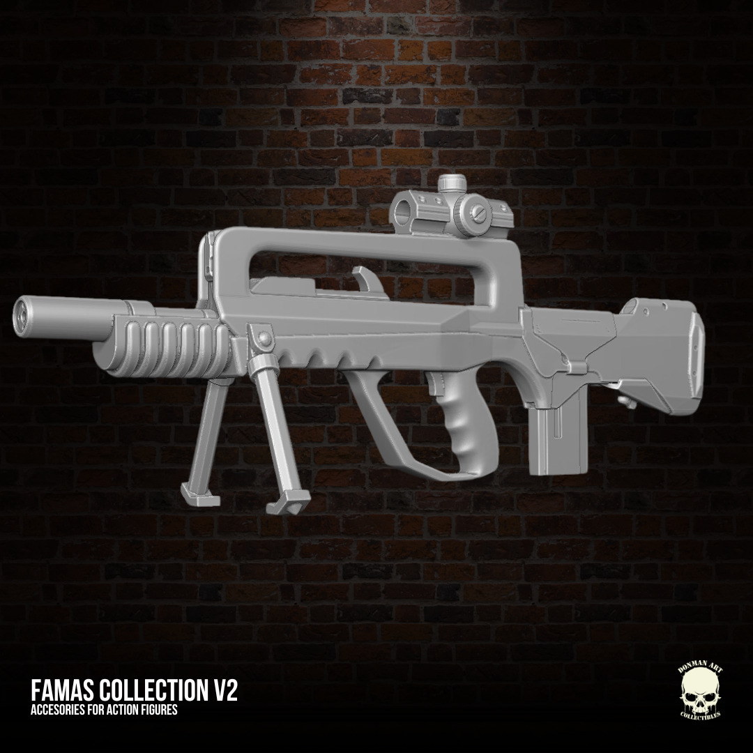 Famas Collection v2 3D printables for action figures 3D print model_25