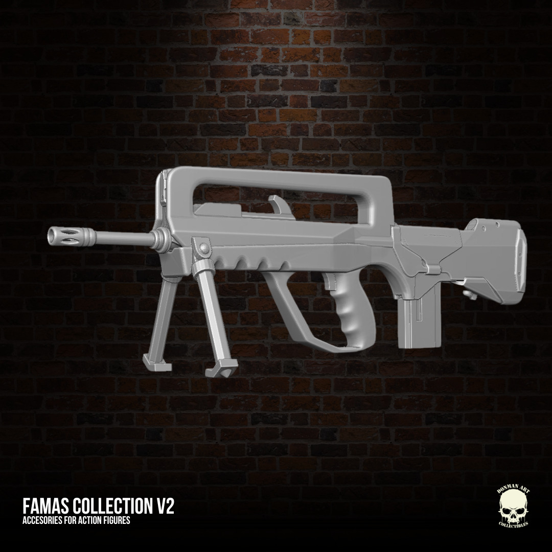 Famas Collection v2 3D printables for action figures 3D print model_8