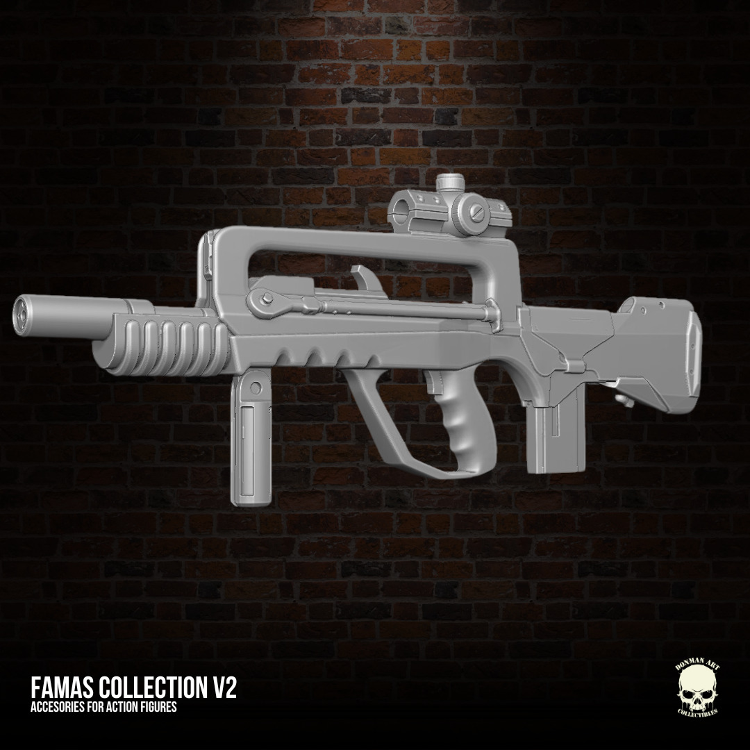 Famas Collection v2 3D printables for action figures 3D print model_12