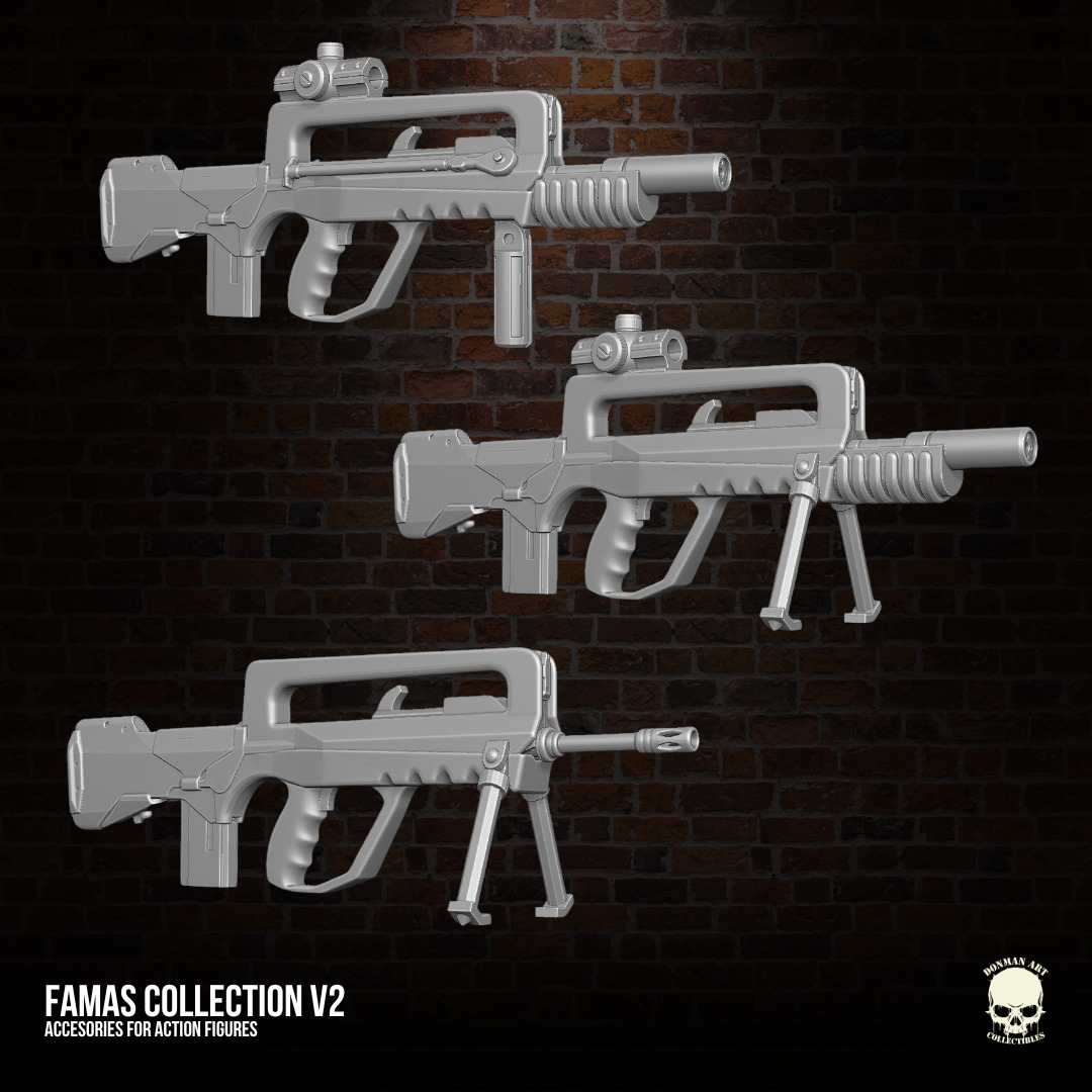 Famas Collection v2 3D printables for action figures 3D print model_13