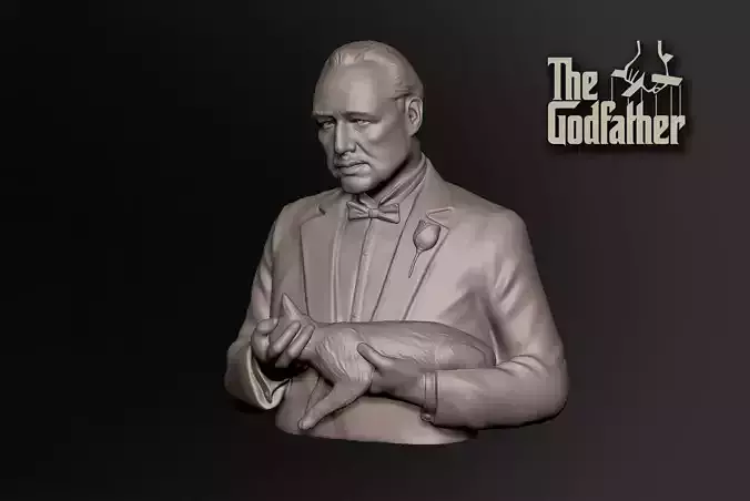 The Godfather - Don Corleone With Cat 3D print model