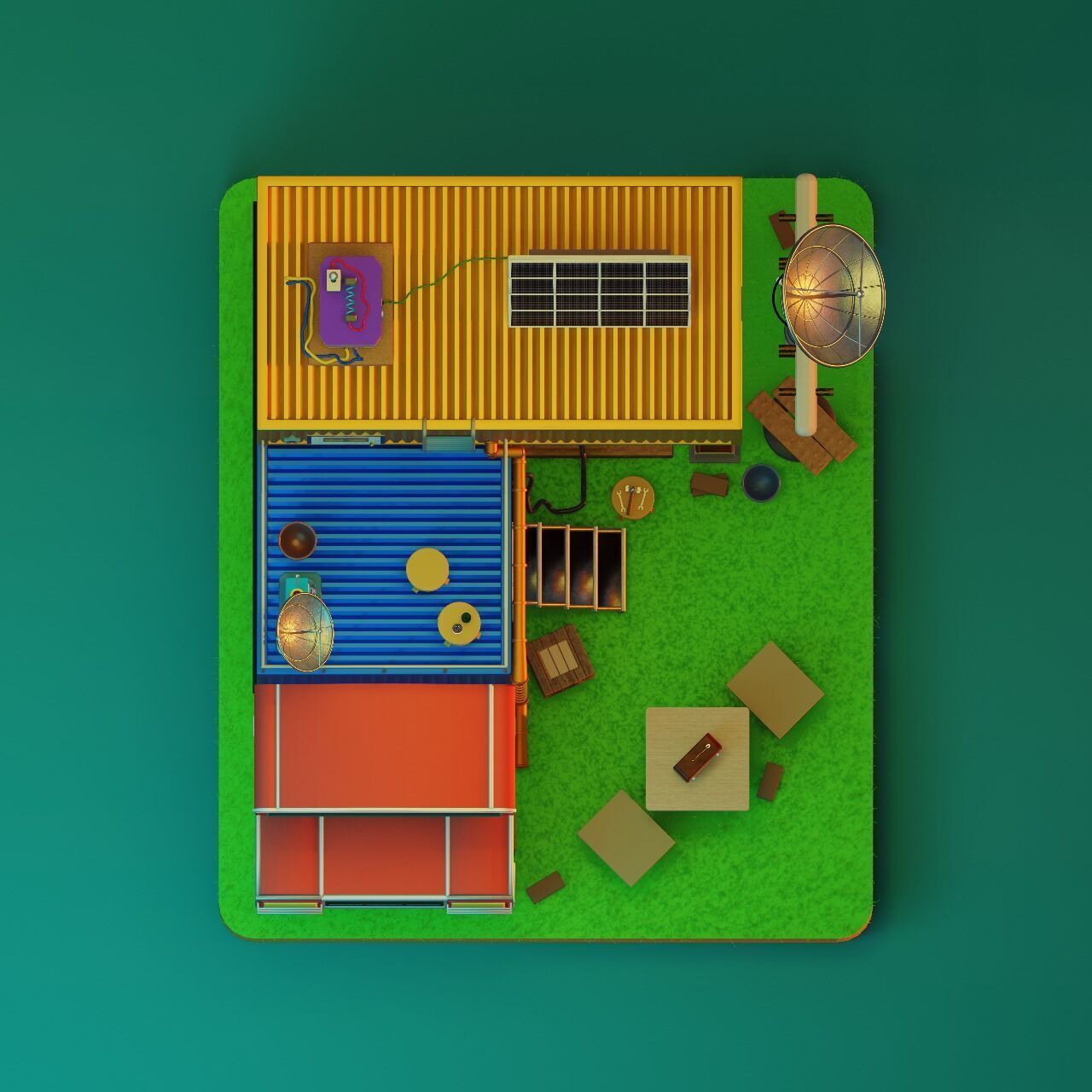 TRUCK SURVIVAL BASE-SCI-FI Low-poly 3D model_4