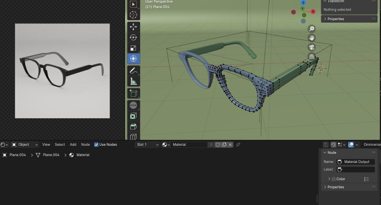 Modern Frame Eyewear 3D model_4