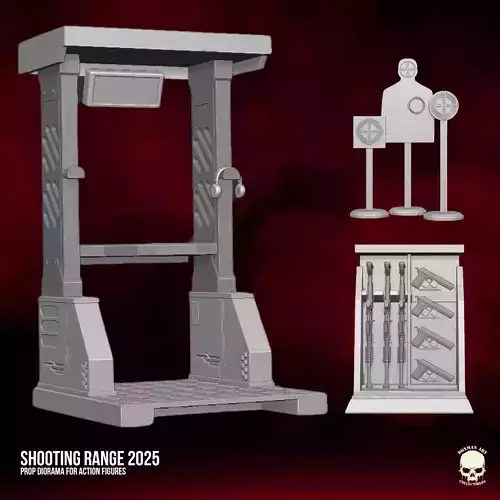 Shooting Range 2025 Playset 3D printable  For Action Figures 3D print model