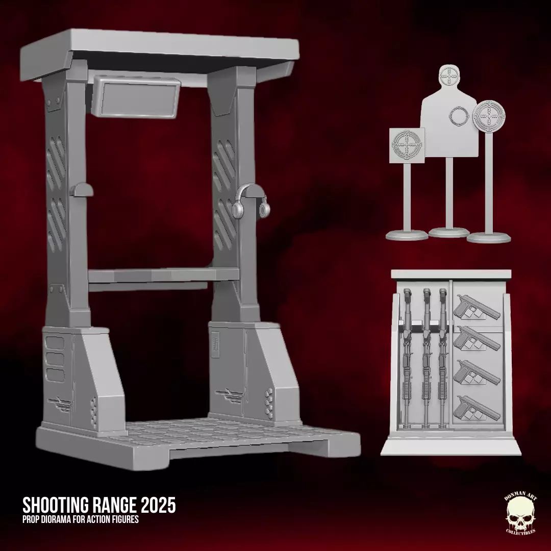 Shooting Range 2025 Playset 3D printable For Action Figures 3D print model