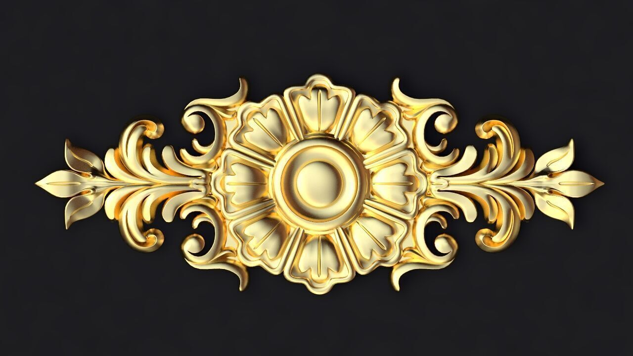 Central decor ornament for furniture 3D model_1