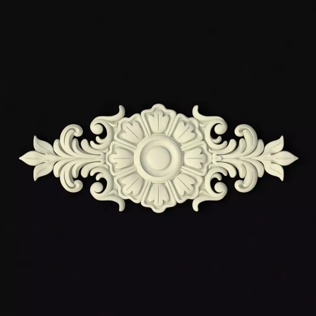 Central decor ornament for furniture 3D model_0